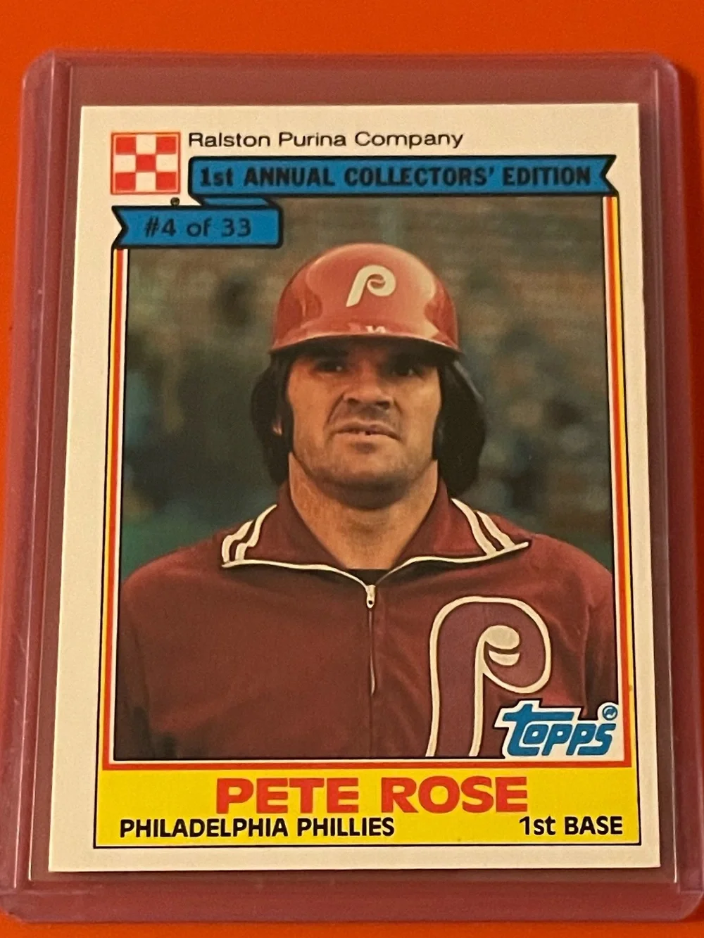 Pete Rose #4 1984 Topps [Cereal Series] Baseball Trading Card